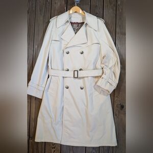 Vintage John Weitz Beige Trench Coat 42 Long